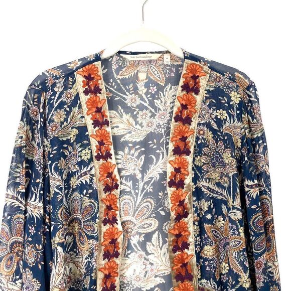 Soft‎ Surroundings Moonlight Garden Topper Kimono duster Sz M - Picture 4 of 9